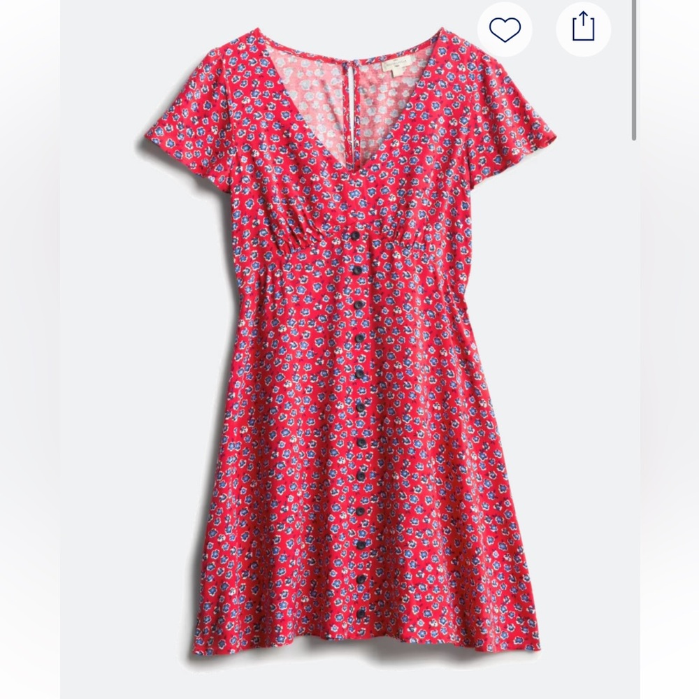 Red Sheath Mini Dress with V-Neck for Spring